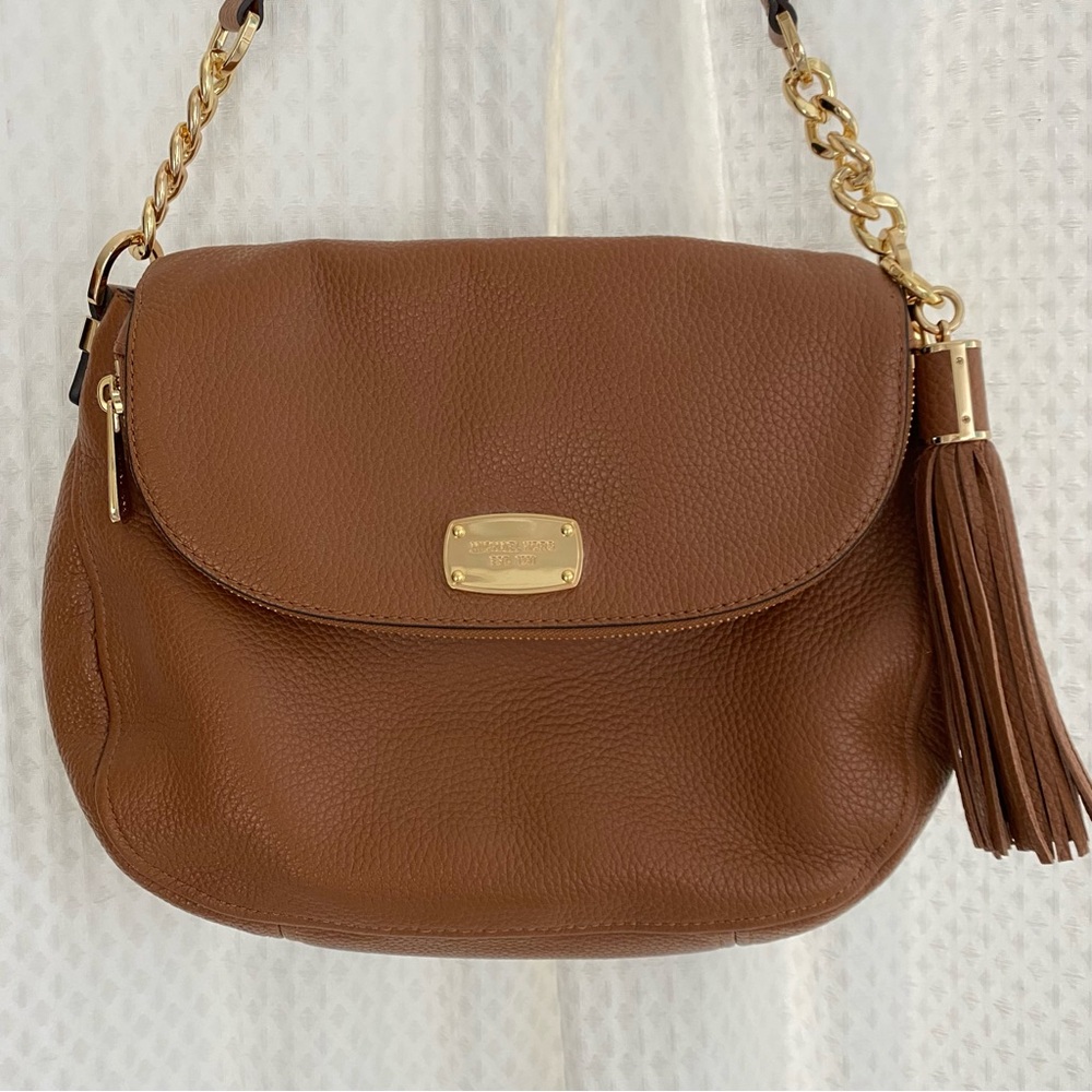 NWOT Michael Kors Y2K Chestnut Leather Boho Shoulder Bag with Gold Accents - Picture 16 of 16
